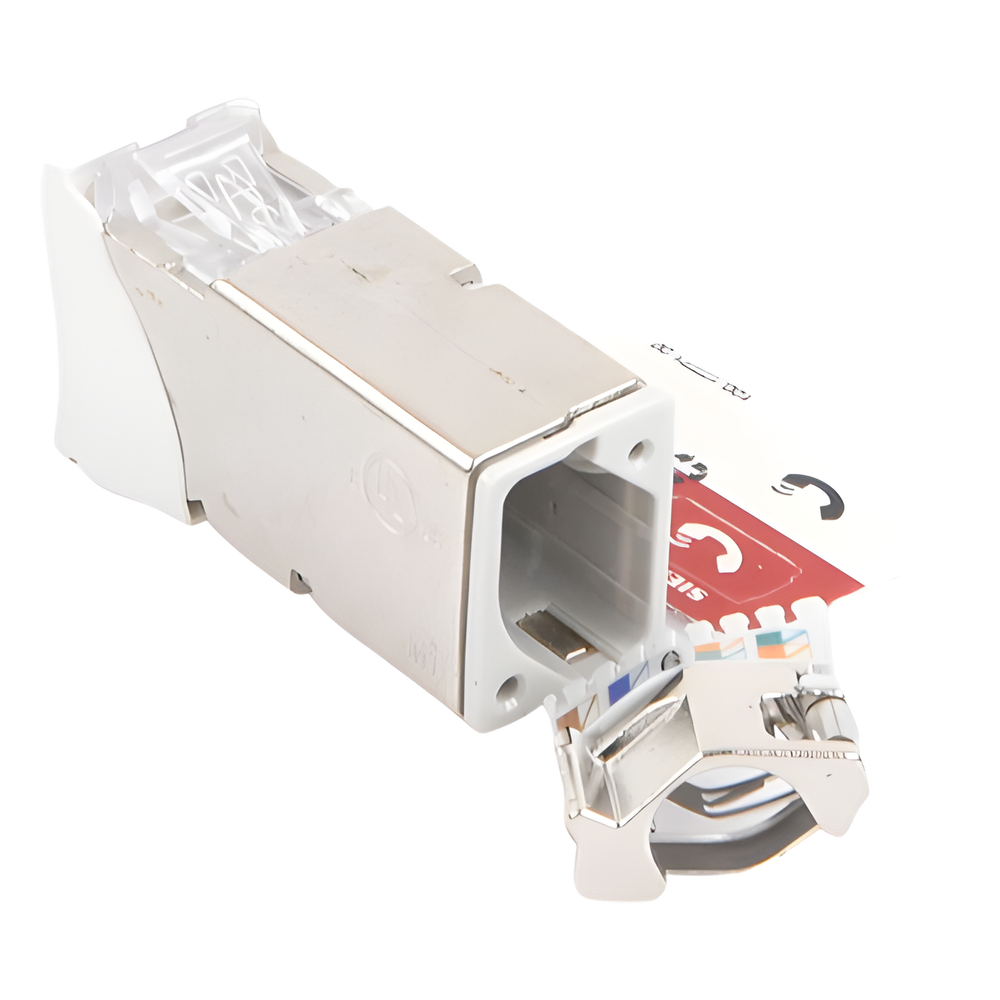 Jack Z-Max Cat6A, Blindado, Montaje Híbrido en Placa de Pared (Plano y Angulado), Color Blanco