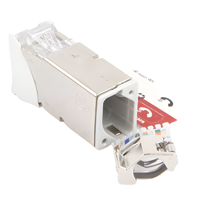Jack Z-Max Cat6A, Blindado, Montaje Híbrido en Placa de Pared (Plano y Angulado), Color Blanco