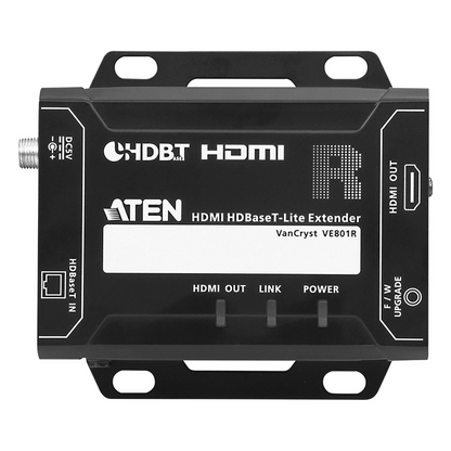 Receptor HDMI HDBaseT-Lite | Hasta 4K a 40 m (Cat 5e/6) / 40 m (Cat 6a/ATEN 2L-2910 Cat6); 1080 p a 60 m (Cat 5e/6) / 70 m (Cat 6a/ATEN 2L-2910 Cat6)