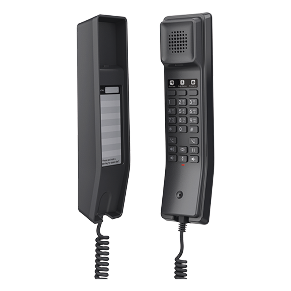 Teléfono IP para Hoteles / Altavoz HD / 2 Cuentas y Líneas SIP / 10 Teclas de Marcación Rápida / 3 Teclas Programables / Códec OPUS / Gestión GDMS