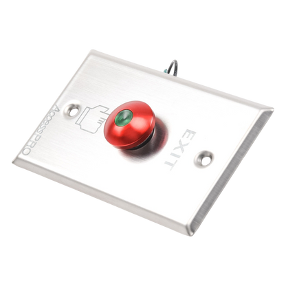 Botón tipo Hongo / Redondo Color Rojo con LED / Estético / NO y COM