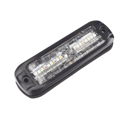 Luz Auxiliar de 18 LEDS, Tricolor Rojo/Azul/Blanco, Lente transparente