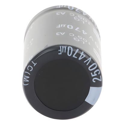 Capacitor Electrolítico de Aluminio, Radial de 470 µFd, 250 Vcc, 105 °C, 25 x 40 mm