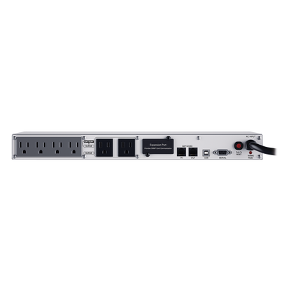 UPS de 500 VA/300 W, Topología Línea Interactiva, Entrada 120 Vca NEMA 5-15P, Tipo Rack 1 UR, Con 6 Tomas NEMA 5-15R