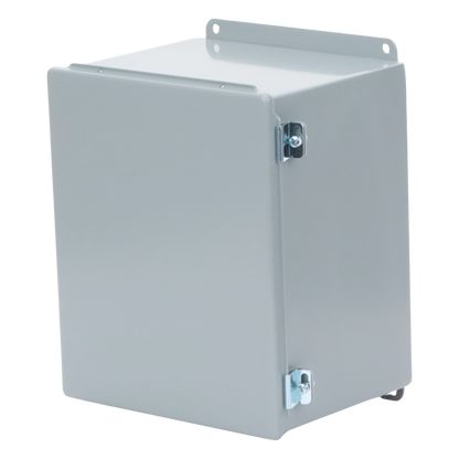 Gabinete de Bisagra Continua NEMA 12; IP66 de Uso en Intemperie, 305 x 254 x 203 mm, De Acero, Color Gris