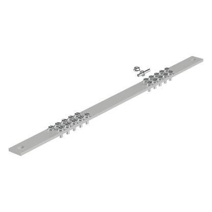 Barra de Conexión a Tierra, Para Rack de 19", Con 20 Orificios Para Conexión Rápida de Equipos, Incluye 20 Tornillos # 12-24 x 1/2" Instalados