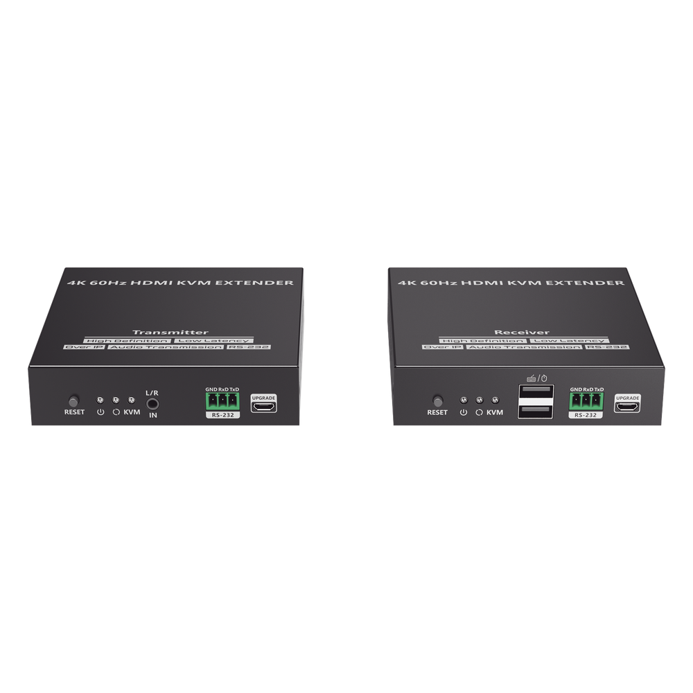 Kit Extensor KVM (HDMI y USB) hasta 120 metros | Transmite el Video y Controla tu DVR vía USB a distancia | Soporta resolución 4K @60Hz | Cat 6, 6a y