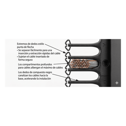 Organizador Vertical CableTek, Sencillo (Solo Frontal), Para Rack Abierto de 45 Unidades, 6 in de Ancho, Color Negro