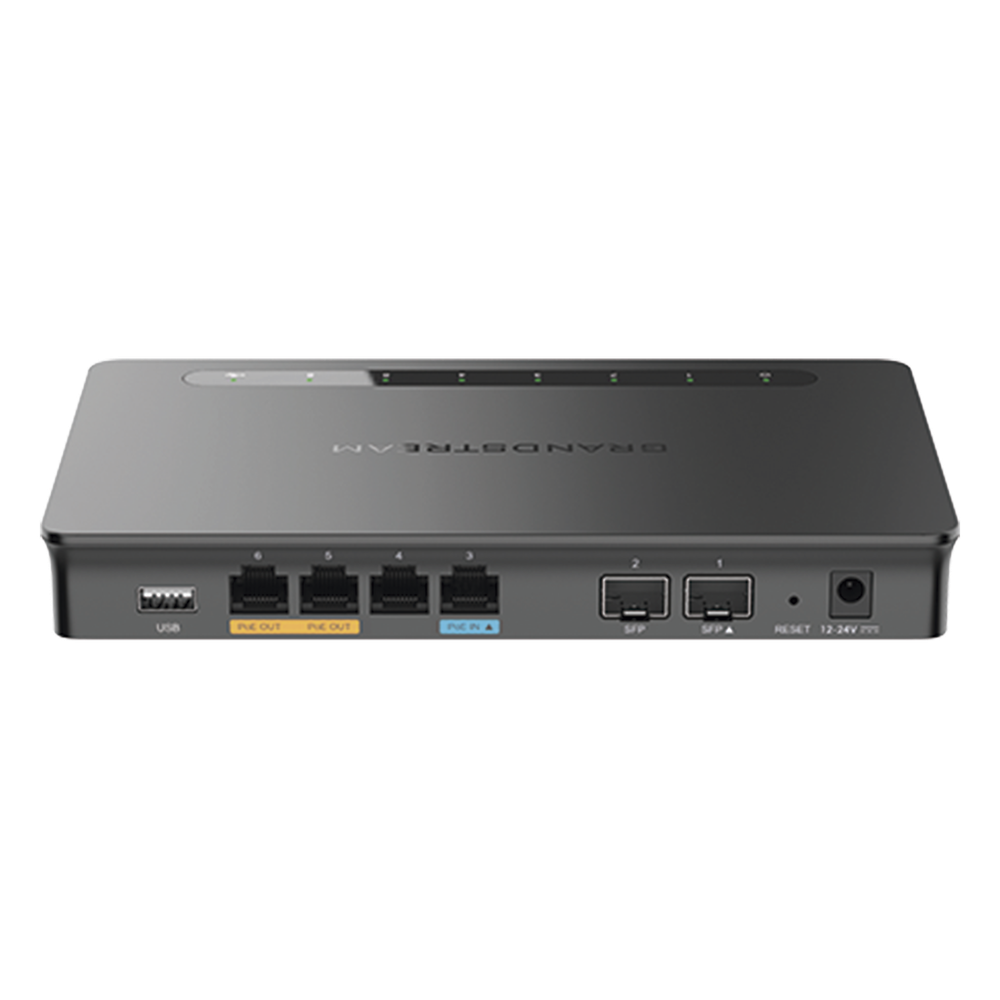 Router Gigabit VPN / Balanceador de cargas / 30,000 sesiones NAT / 4 puertos 10/100/1000 Mbps + 2 puertos SFP (WAN/LAN) / 1 puerto entrada PoE(af/at)