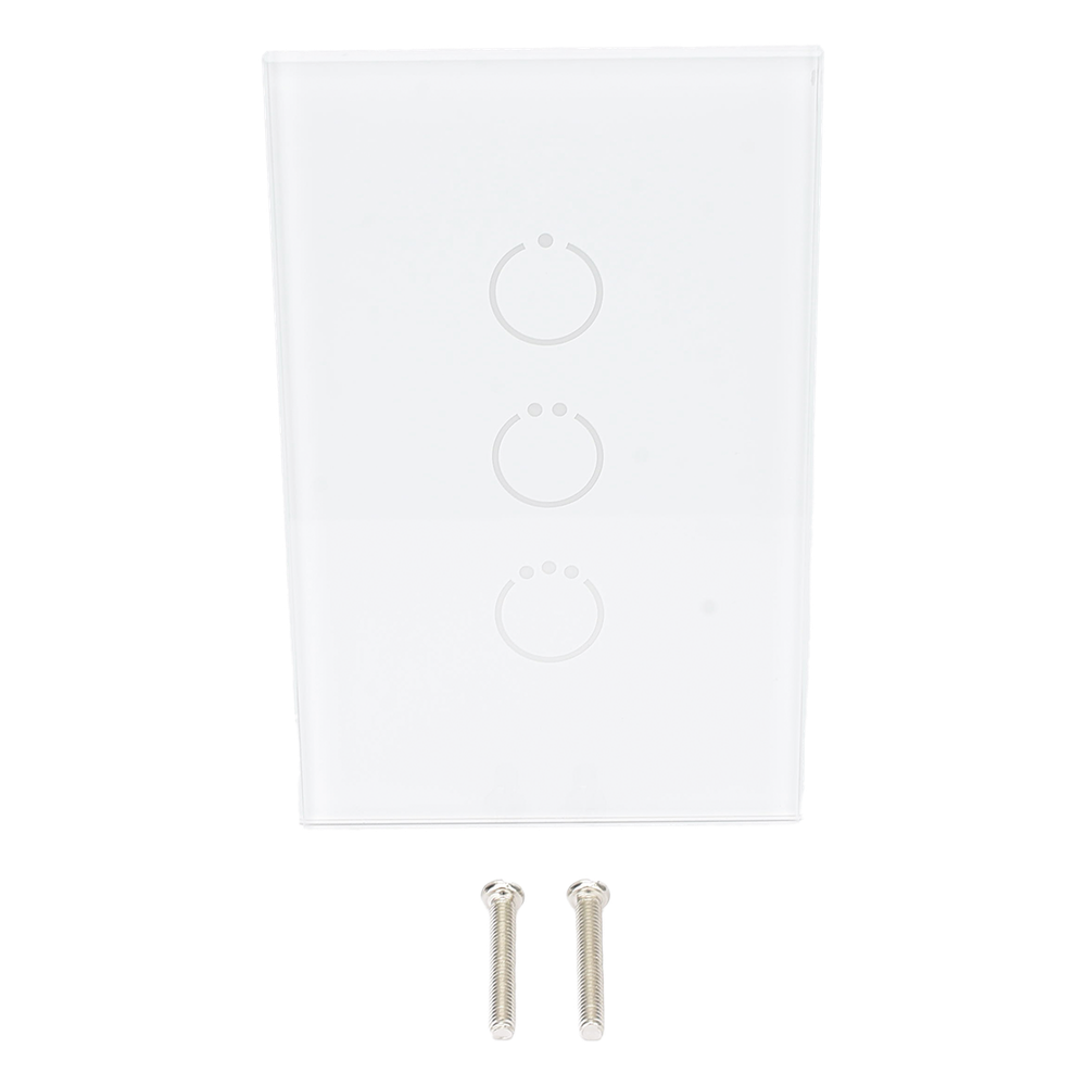 (ZWAVE) Interruptor On/Off panel táctil touch inalámbrico Zwave Plus 3 botones. Compatible con Hubitat HC8, Álula M2M, otro