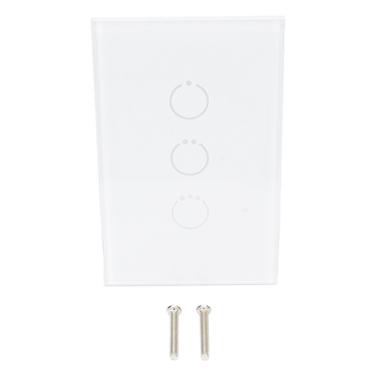 (ZWAVE) Interruptor On/Off panel táctil touch inalámbrico Zwave Plus 3 botones. Compatible con Hubitat HC8, Álula M2M, otro