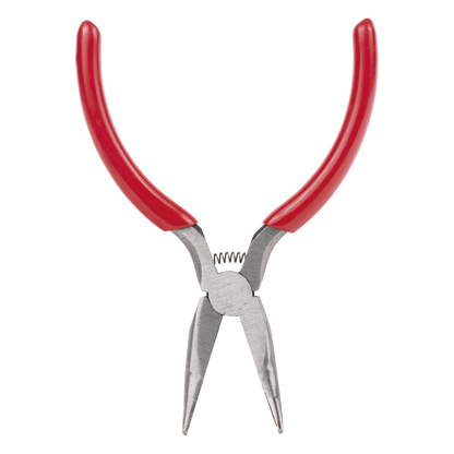 Pinza punta Curveada de 5” con Mango Forrado Plástico.