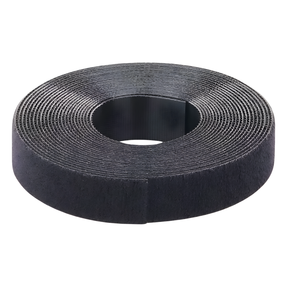 Rollo de Cinta de Contacto, de 15 Pies (4.5m) de Largo, 19.1 mm de Ancho, Color Negro