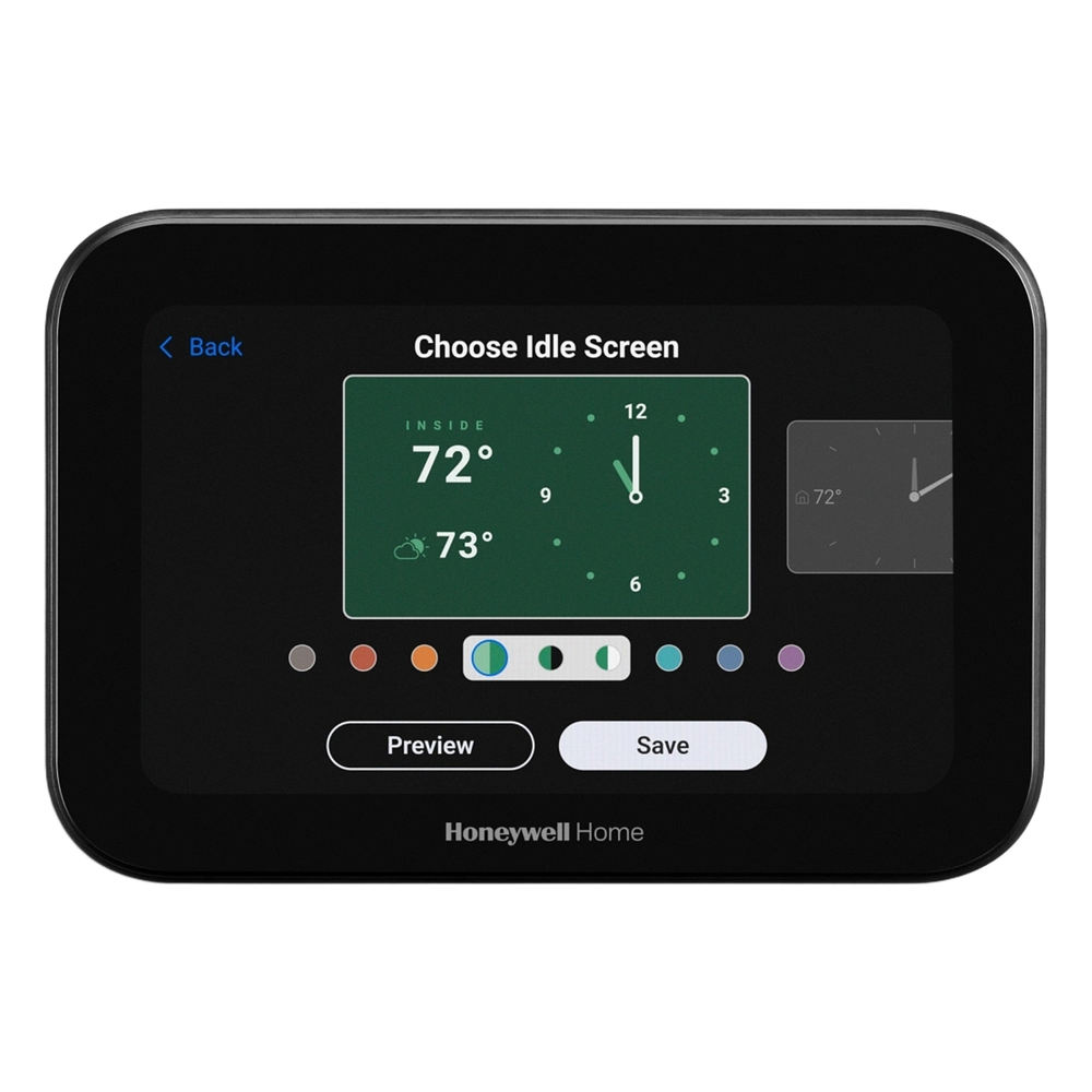 Termostato inteligente con pantalla táctil de 5 pulgadas, control de calidad de aire (IAQ), hasta 4H/2C bomba de calor, Wi-Fi, Bluetooth y Matter