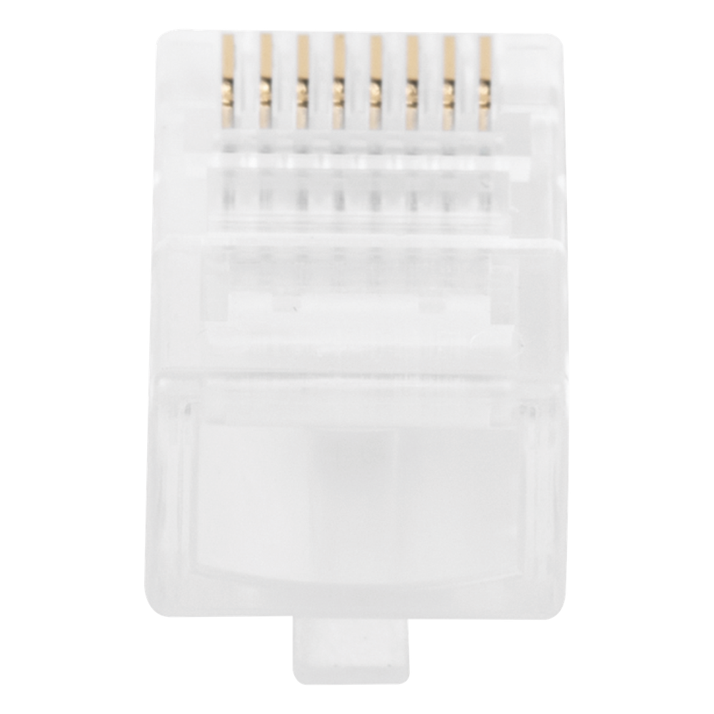 Bote con 100 Piezas de Plug Modular RJ45 Cat5e sin Blindaje, Chapado de Oro a 30 Micras para Durabilidad Extrema