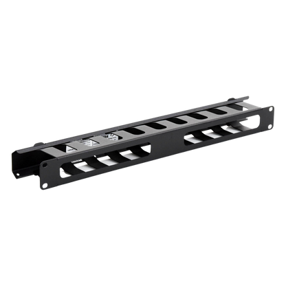 Organizador de Cables Horizontal de 1U para Rack de 19" con Cubierta Metálica