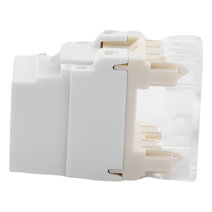 Conector Jack Estilo 110 (de Impacto), Tipo Keystone, Categoría 6, de 8 Posiciones y 8 Cables, Color Blanco
