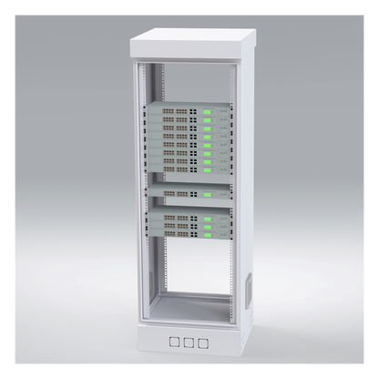 Gabinete para Piso, Capacidad, 31 Unidades de Rack, Doble puerta y Postes frontales e intermedios ajustables, Color Blanco, Se envía el Gabinete