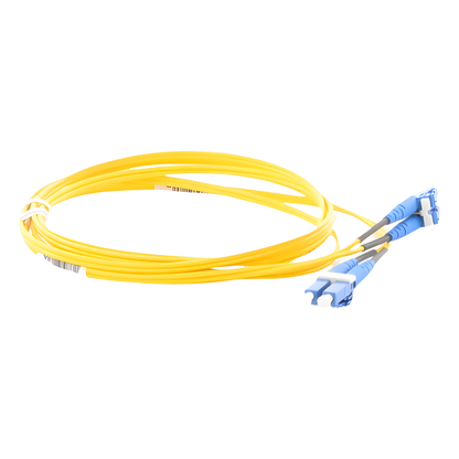 Jumper de Fibra Optica Monomodo 9/125 OS2, LC-LC Duplex, OFNR (Riser), Color Amarillo, 2 Metros (6.56 Pies)
