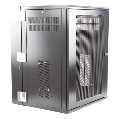 Gabinete PanZone de Montaje en Pared, de 19in, Puerta Ventilada, 18 UR, 635mm de Profundidad, Color Negro