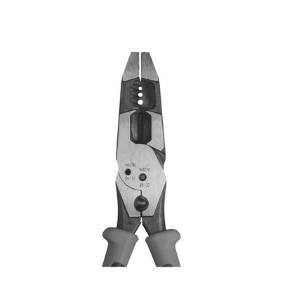 Pinza Híbrida con Ponchadora de 8". Pela Cable Sólido de 10-14 AWG y Cable Trenzado de 12-16 AWG