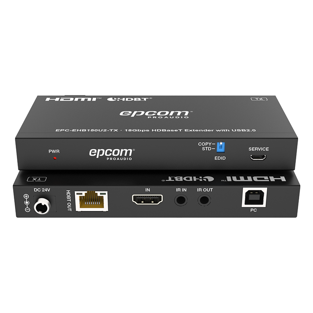 Kit Extensor HDMI con KVM | 4K@60Hz 4:4:4 | 150m en 1080 | 120m en 4K | HDBaseT | USB 2.0 | IR Bidireccional | POC | EDID
