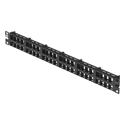 Panel de Parcheo Modular de Alta Densidad, Keystone (Sin Conectores), Identificación con Etiqueta Adhesiva, de 48 Puertos en 1 UR