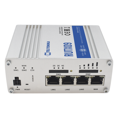 Router Industrial LTE 4.5G Cat 6 / 300 Mbps / 4 Puertos Gigabit / Doble SIM / GNSS / PoE / -40°C a 75°C