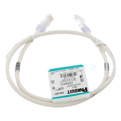 Cable de Parcheo TX6, UTP Cat6, 24 AWG, CM, Color Blanco Mate, 0.91 Metros (3 Pies)
