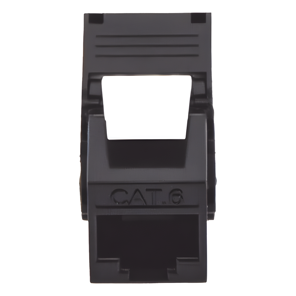 Módulo Jack Keystone Cat6 (Toolless), con Terminación en Ángulo 180 - Color Negro, Compatible con Faceplate y Patchpanel Linkedpro