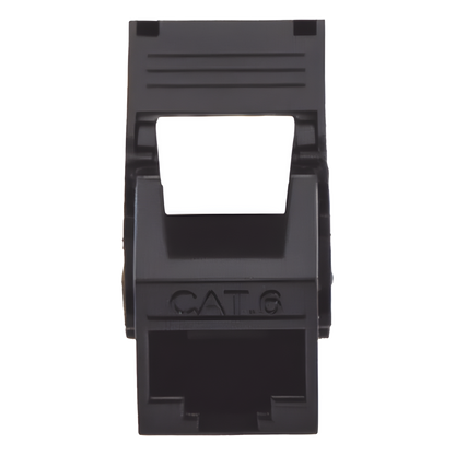 Módulo Jack Keystone Cat6 (Toolless), con Terminación en Ángulo 180 - Color Negro, Compatible con Faceplate y Patchpanel Linkedpro