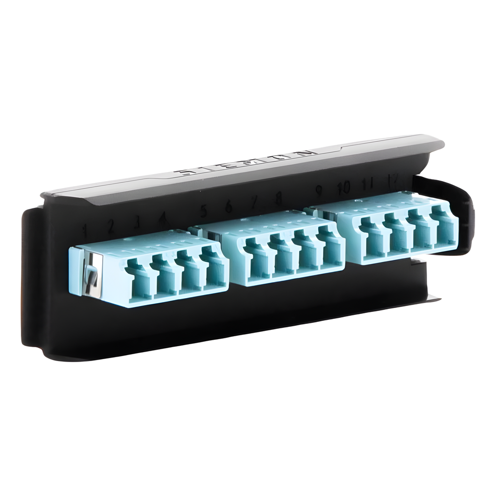 Placa Acopladora LightVerse, 6 Conectores Dúplex LC/UPC, Acepta hasta 12 Fibras Multimodo OM3 y OM4 (No Shuttered)