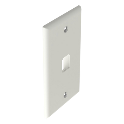 Placa de Pared Vertical Clásica, Salida Para 1 Puerto Mini-Com, Color Blanco Mate