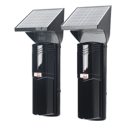 Detector Fotoeléctrico Solar de 3 Rayos / 100 m Exterior / 4 Frecuencias / Batería de Litio 4,000 mAh / Sincronización Digital