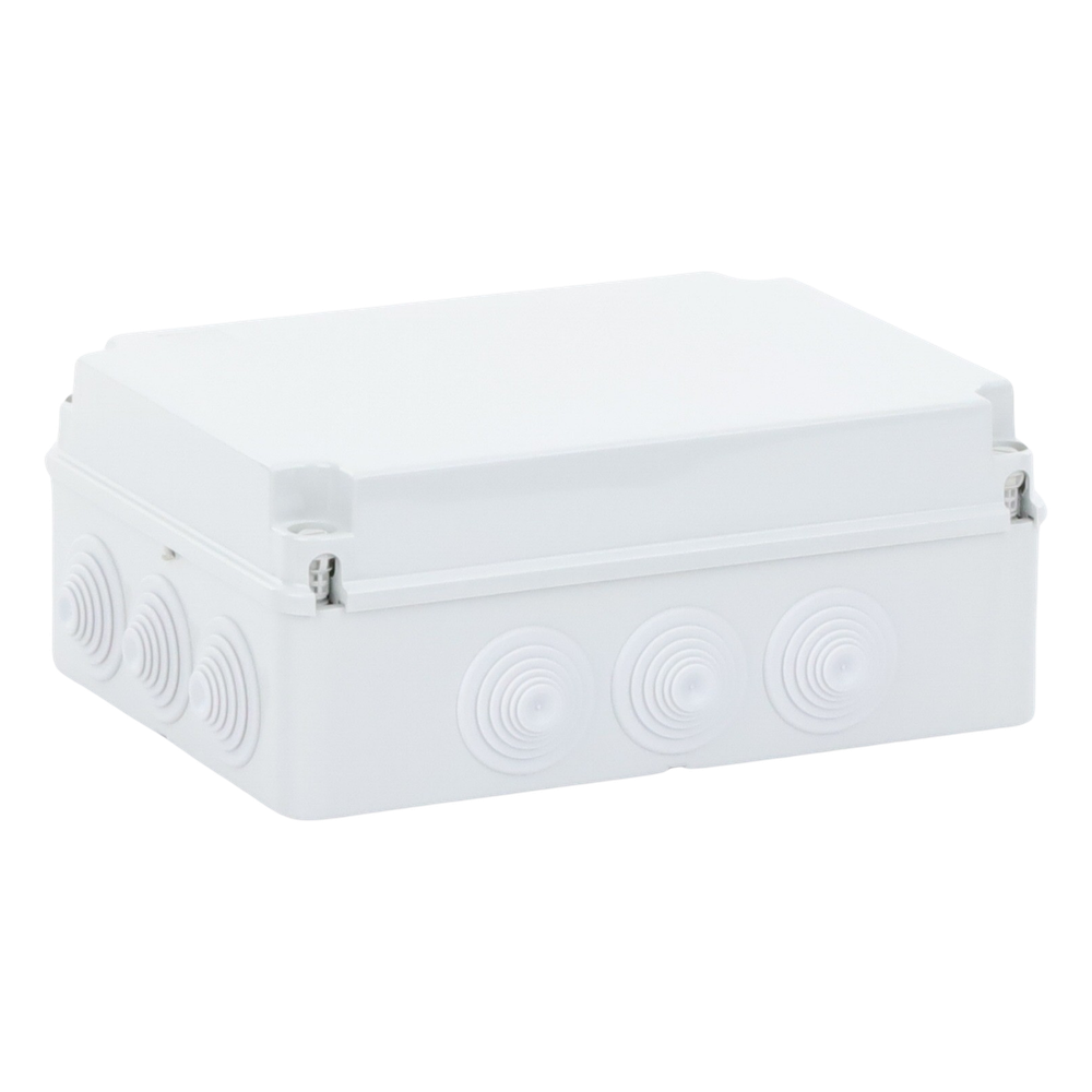 Caja Estanca de PVC Para Derivación y Conexión, 12 Entradas, Tapa Atornillada, 300x220x120 mm (Área interna), Uso Exterior IP55, Material que no