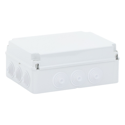 Caja Estanca de PVC Para Derivación y Conexión, 12 Entradas, Tapa Atornillada, 300x220x120 mm (Área interna), Uso Exterior IP55, Material que no