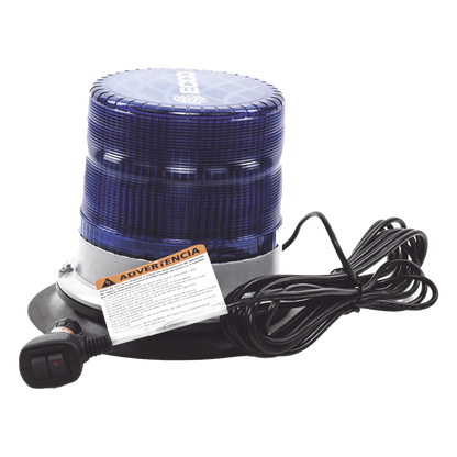 Baliza led pulso, 12-24vdc, 11 patrones de flash, montaje de imán de vacío, azul