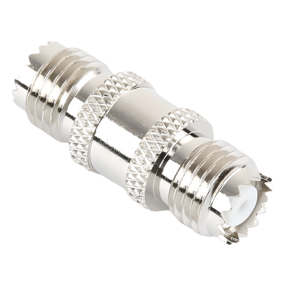 Adaptador Barril en Línea, de Conector Mini-UHF Hembra a Mini-UHF Hembra, Níquel/ Oro/ Teflón