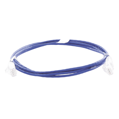 Cable de Parcheo Slim UTP Cat6 - 2 Metros (6.56 Pies) Azul Diámetro Reducido (28 AWG)