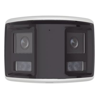 [Dual Light] Bala IP 6 Megapixel / Imagen Panorámica 180°/ PoE / Micrófono y Bocina Integrado / Exterior IP67 / Audio Bidireccional / Alarma Visual y