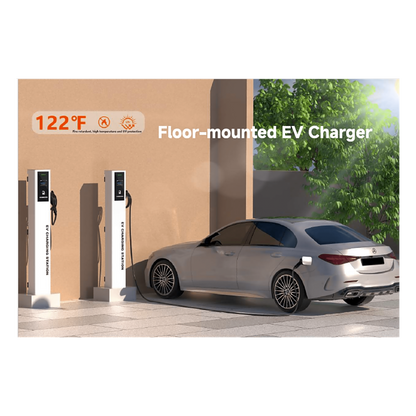 Estación de Carga para Vehículos Eléctricos / Tipo Pedestal / Doble Conector Tipo 1 (SAE J1772) / 48 A / 11.5 kW por Puerto / Pantalla LCD 4.3 in