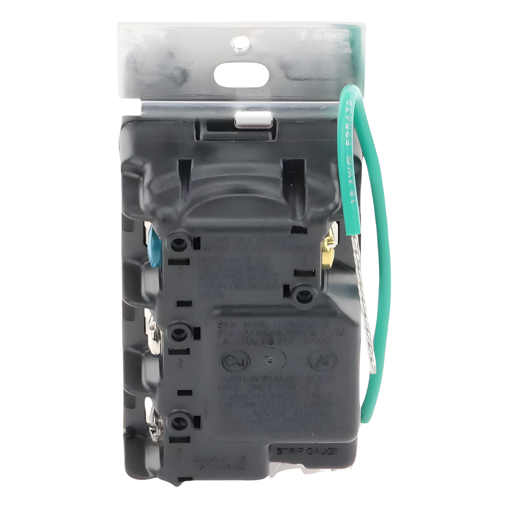 Apagador electrónico Sunnata de encendido y apagado, 8 A en iluminación y motores de 1/4 HP a 120 V, requiere neutro, color blanco brillante, para
