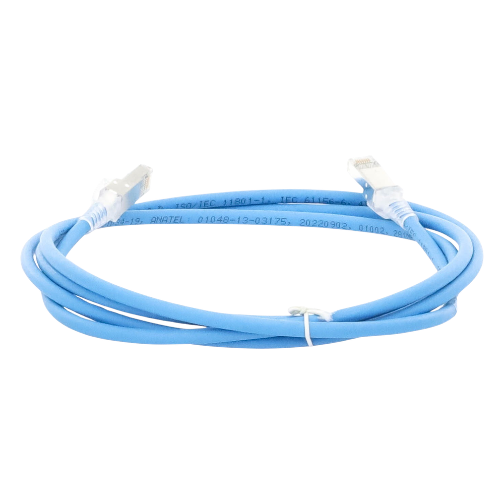 Patch Cord Z-MAX Cat6A S/FTP, CM/LS0H, 2.13 Metros (7 Pies), Color Azul, Versión Bulk (Sin Empaque Individual)