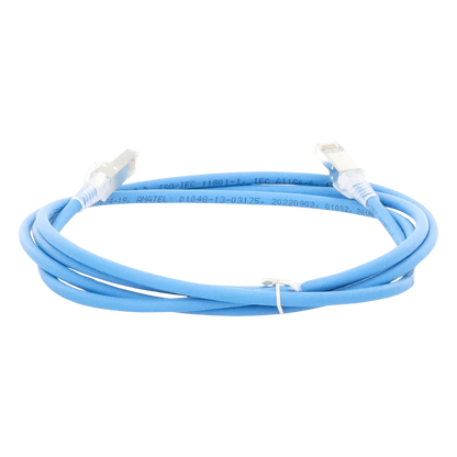 Patch Cord Z-MAX Cat6A S/FTP, CM/LS0H, 2.13 Metros (7 Pies), Color Azul, Versión Bulk (Sin Empaque Individual)