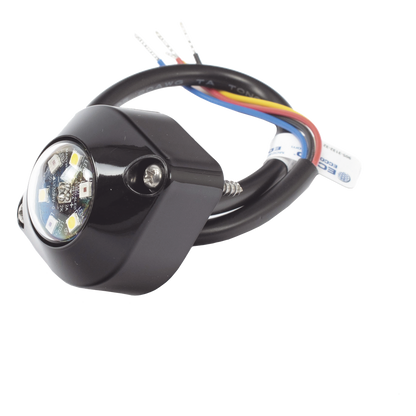 Estrobo Oculto de 6 LED, Ambar/Blanco, Lente Transparente, Bisel Negro