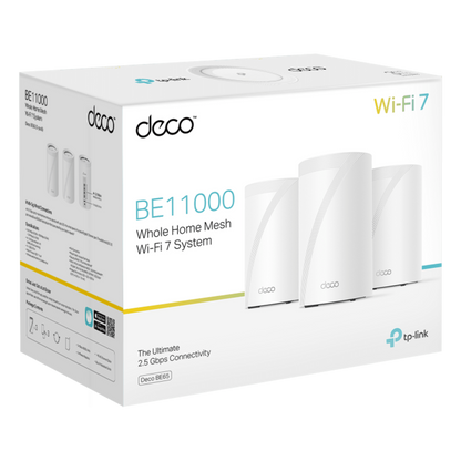 KIT 3 Routers Inalámbrico MESH Interior para Hogar / Triple Banda Wi-Fi 7 BE9300 Mbps / 2 Puerto 2.5 Gigabit WAN/LAN / 4 Antenas Internas / Operación