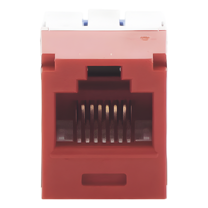 Conector Jack RJ45 Estilo TG, Mini-Com, Categoría 6A, de 8 Posiciones y 8 Cables, Color Rojo