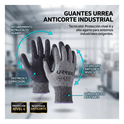 Guantes talla extra grande supraneema con recubrimiento de nitrilo.