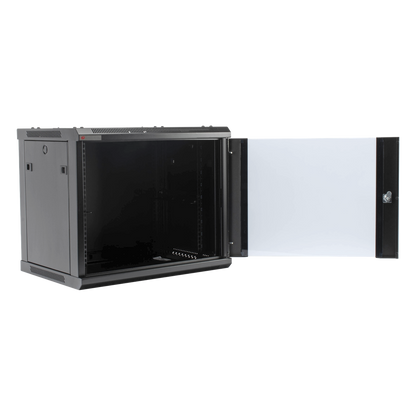 Gabinete PRECISION, Con Puerta de Cristal Templado, de 19in, 9UR, 450mm de Profundidad, Color Negro