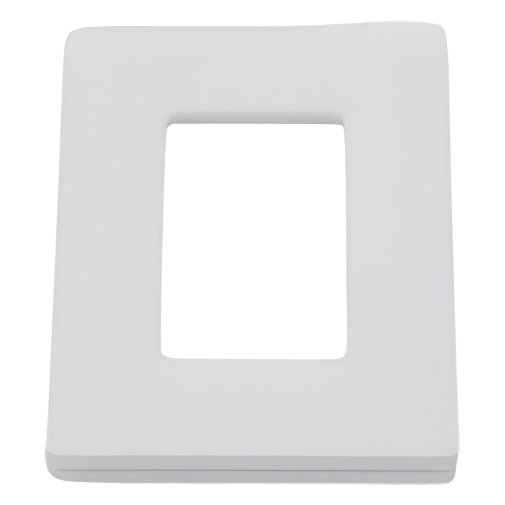 Placa de pared sin tornillos visibles de 1 espacio (1 gang), acabado satinado color Snow, para atenuadores y controles Lutron de apertura estilo